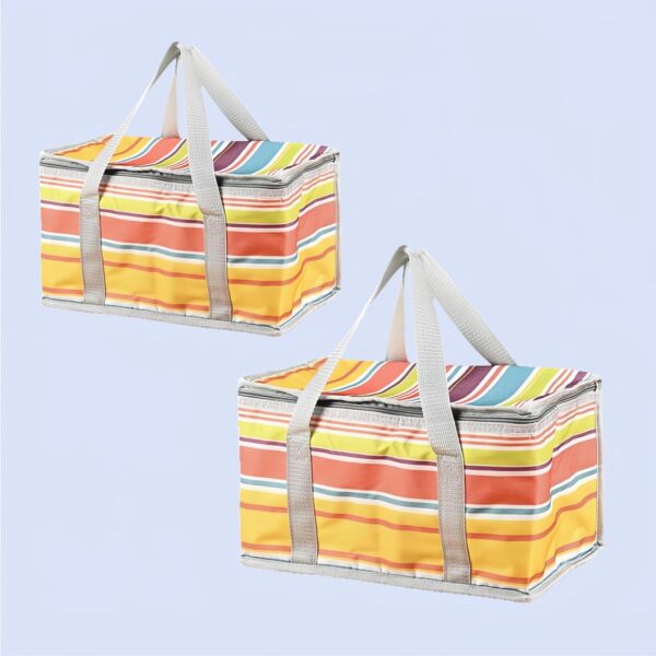 Vibrant Floral Print Fabric Picnic Basket – Large Capacity Quilted Outdoor Storage Basket