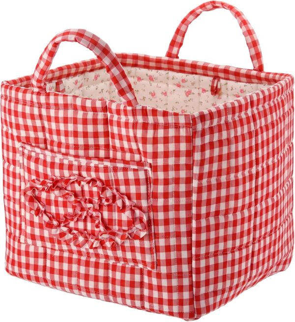 French Style Vintage Floral Quilted Picnic Basket