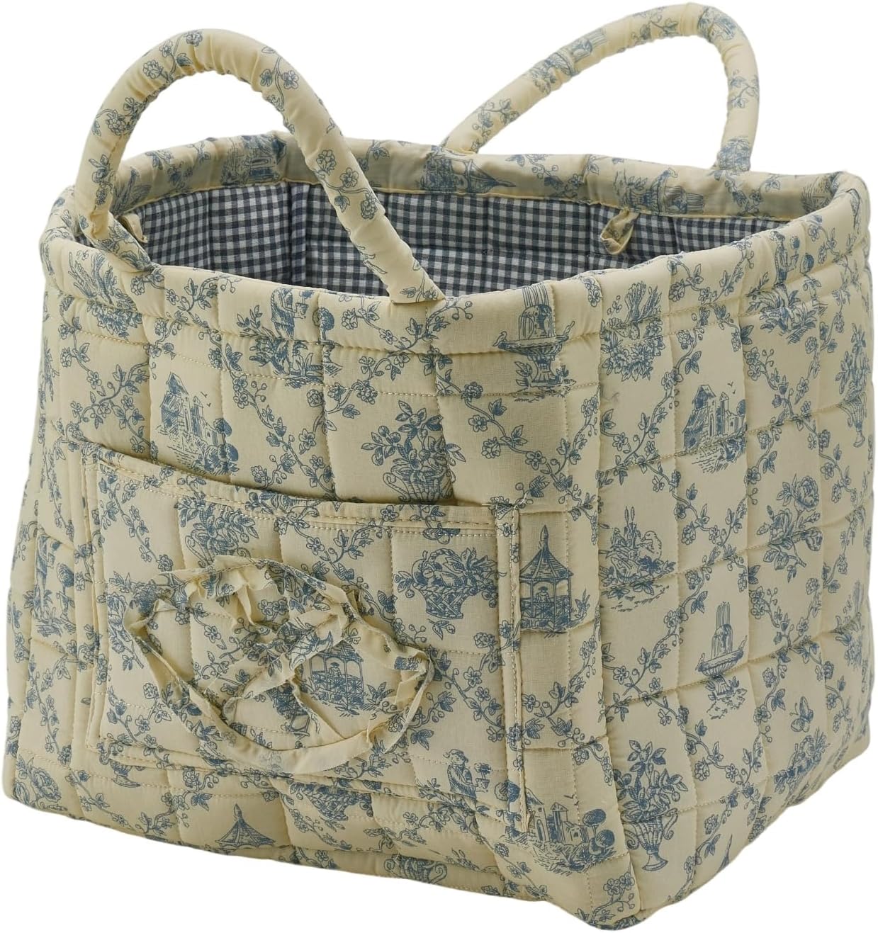 Two Tone Woven Cotton Rope Picnic Basket – Outdoor Camping & Produce Storage Basket